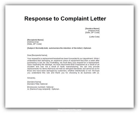 powerful examples  response  complaint letter    write