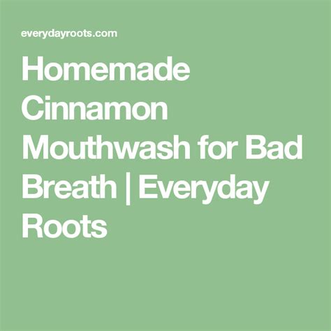 homemade cinnamon mouthwash for bad breath salud