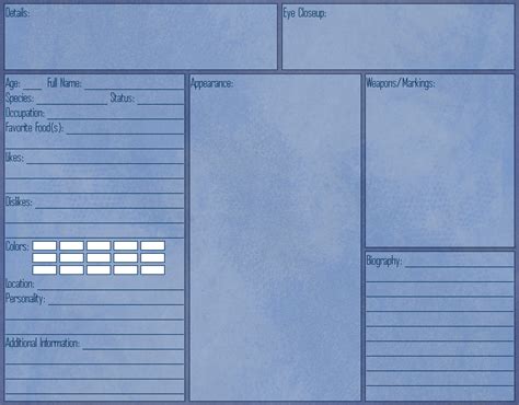 Blank Oc Reference Sheet Template Download Free Mock Up