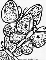 Coloring Pages Adults Butterfly Printable Adult Dementia Sheets Print Detailed Mandala Abstract Color Pattern Cute Butterflies Colouring Awesome Kids Book sketch template