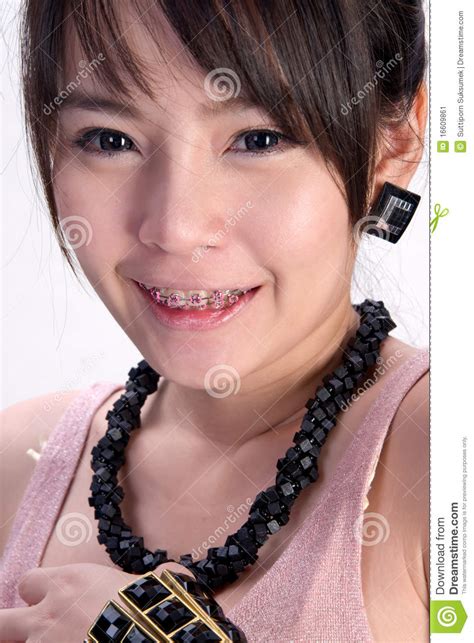 asian braces girl with smile stock image image of japanese collar 16609861