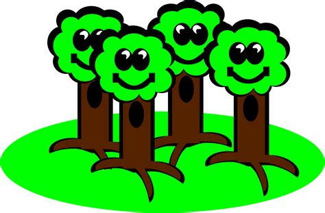 clipart happy trees smile