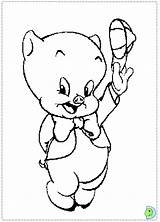 Pig Porky Coloring Pages Dinokids Color Print Close sketch template