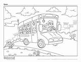 School Coloring Back Pages Bus Printables sketch template