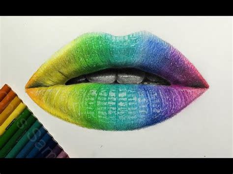 drawing colorful realistic lips youtube