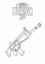 Fortnite Coloring Battle Royale Scar Pages Weapon Kids sketch template