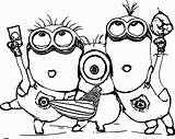 Coloring Minions Pages Color Clipart Minion Library Drawings sketch template