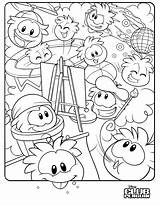 Coloring Penguin Club Puffle sketch template