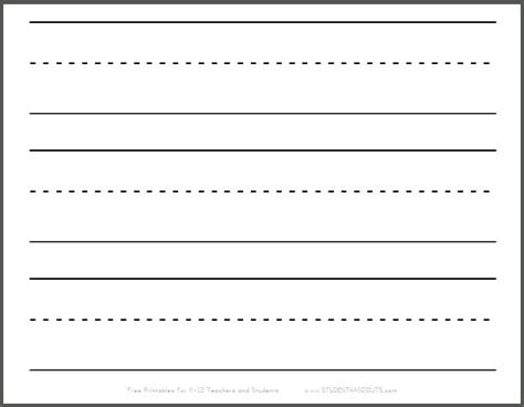 printable large dashed lines  writing student handouts letter