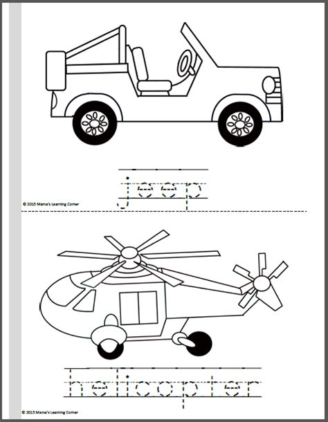 transportation coloring pages mamas learning corner