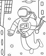 Astronaut Coloring Pages Kids Printable Color Cool2bkids Space Children Drawing Moon Astronauts sketch template