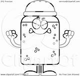 Salt Mad Mascot Shaker Clipart Cartoon Coloring Outlined Pages Vector Veruca Cory Thoman Template sketch template