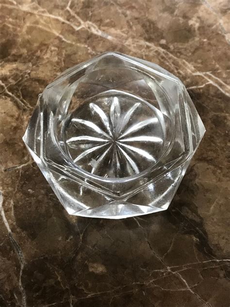 vintage clear pressed glass salt cellar etsy