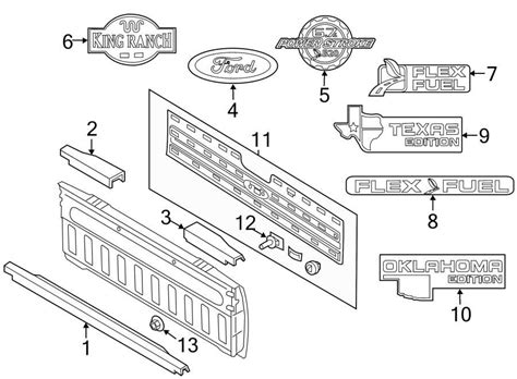 exploring  anatomy  ford  tailgate parts  comprehensive diagram