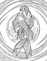 Coloring Mermaid Pages Adults Adult Unicorn Detailed Printable Mystical Mythical Colouring Sheets Book Fenech Selina Mermaids Print Fairy Elf Clever sketch template