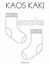 Coloring Socks Pair Dirty Kaki Kaos Print Outline Twistynoodle Ll sketch template