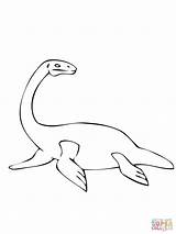 Plesiosaurus Coloring Pages Drawing Color Printable Dinosaurs Clipart sketch template