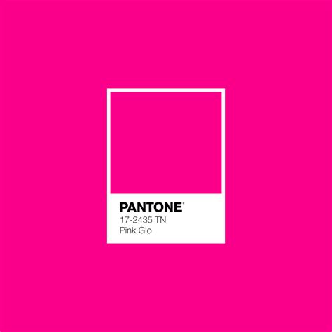 pantone logo  shown   bright pink background  white square   center