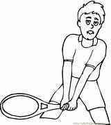 Racket Tennis Coloring sketch template