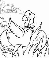 Coloring Goose Cartoon Cute Pages Realistic Children Funny sketch template