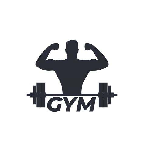 fitness gym logo  strong athlete  barbell  vector art