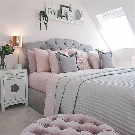 blush pink walls grey bedroom decor bedroom inspiration grey