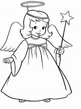 Coloring Angels Angel Christmas Pages Printable Drawing Print Line Color Simple Drawings Clipart Kids Easy Outline Printables Clip Templates Azcoloring sketch template