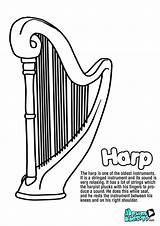 Harp Instrument Arpa Stringed Seleccionar sketch template