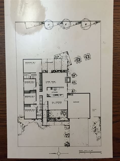 eichler homes floor plan   bed  bath original  ucla library special collection