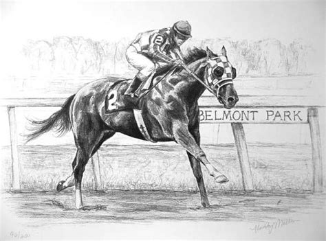 secretariat original art print etsy   horse drawings
