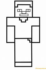 Minecraft Steve Coloring Colouring Pages Herobrine Enderman Template Color Print Mobs Printable Kids Search Green Activity Again Bar Case Looking sketch template