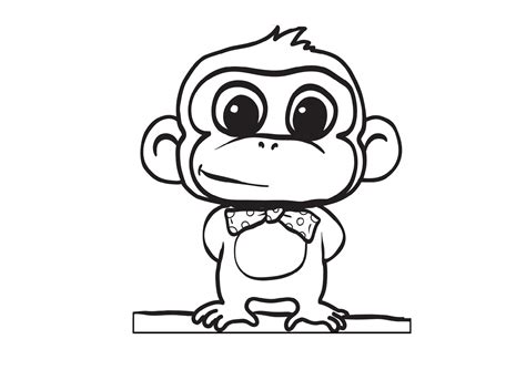 printable cute cartoon baby monkey coloring pages  kids print