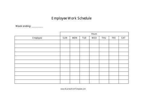employee work schedule template   employee schedule templates