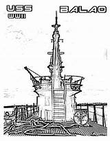 Coloring Pages Harbor Pearl Uss Submarine Balao Template Ww2 Kids sketch template
