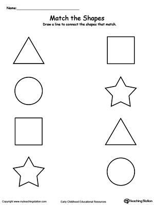 match  shapes worksheets activities  shapes worksheets