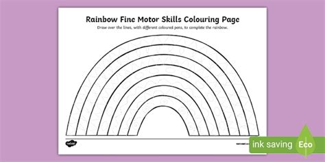rainbow fine motor skills colouring page teacher