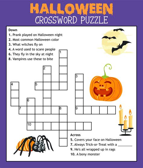 halloween crossword puzzle printable    check   reading