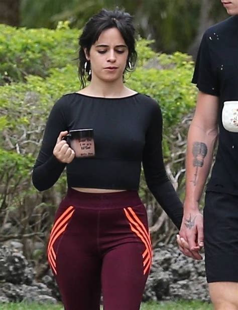 Camila Cabello Sexy Thong In Leggings And Braless Boobs