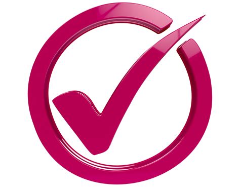 pink check mark icon png  transparent background  png