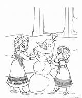 Frozen Coloring Pages Olaf Elsa Anna Sisters Printable Snowman Build Do Kids Sister Disney Colouring Big Color Print Make Movie sketch template