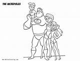 Coloring Incredibles Family Pages Kids Printable sketch template