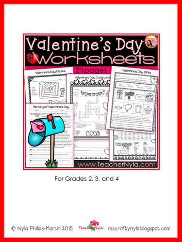 valentines day worksheets teaching resources