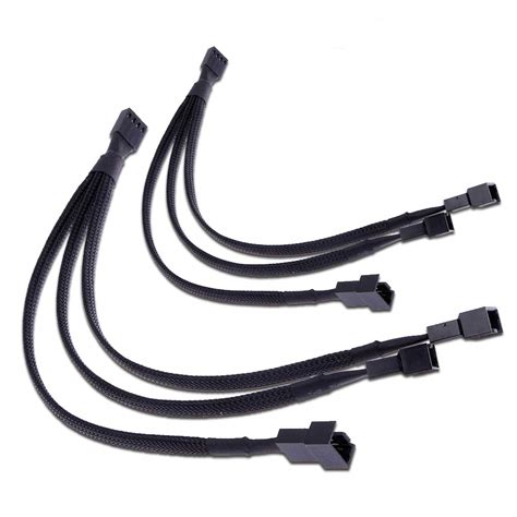 buy pwm fan splitter adapter cable sleeved braided  splitter computer pc  pin fan extension