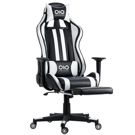 ergonomic big  tall gaming chair  footrest video game chair