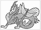 Dragon Printable Coloring Pages Adults Dragons Advanced Color Simple Adult Face Getcolorings Drawin Breathe Also sketch template