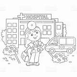 Hospitales Profesiones Doctor Ambulancia Ziekenhuis Juguetes Doctora Ambulance Dokter Botiquin Kleurplaten sketch template