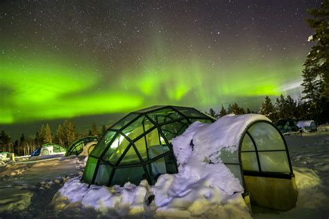 travel northern lights  kakkslautanen glass igloo aurora borealis places   tourism travel
