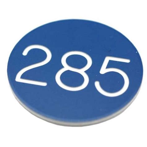 mm plastic engraved numbered key tag blue white  hole