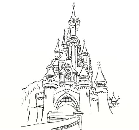 disney castle  drawing  paintingvalleycom explore collection
