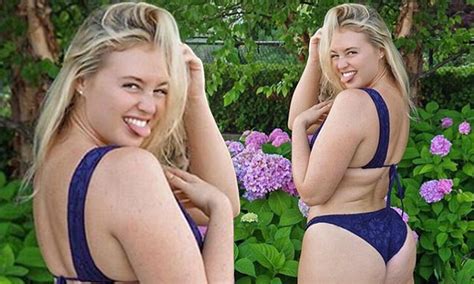 Iskra Lawrence Flaunts Her Curves In A Blue Bikini Daily
